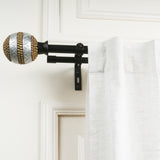 Spectra Metal Extendable Double Curtain Rod Black 19MM (Hardware Included)