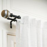 Spectra Metal Extendable Double Curtain Rod Black 19MM (Hardware Included)