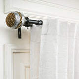 Spectra Metal Extendable Double Curtain Rod Black 19MM (Hardware Included)