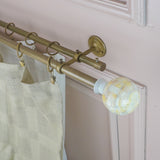 Tesla Mother Of Pearl Extendable Double Curtain Rod Golden 19MM (Hardware Included)