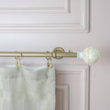 Tesla Mother Of Pearl Extendable Double Curtain Rod Golden 19MM (Hardware Included)