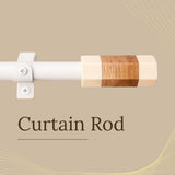 Marble & Wood Blend Finial Extendable Curtain Rod White 19 MM (Hardware Included)