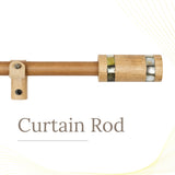 MOP & Wood Blend Finial Extendable Curtain Rod Brown 19MM (Hardware Included)
