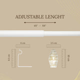 Tusky MOP Finial Extendable Curtain Rod White 19MM (Hardware Included)
