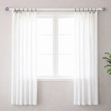 Handpainted Bloom Ceramic Finial Extendable Curtain Rod White 19MM (Hardware Included)