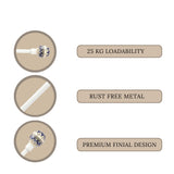 Handpainted Botanic Ceramic Finial Extendable Curtain Rod White 19MM (Hardware Included)
