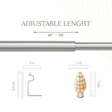 HoneyComb MOP Finial Extendable Curtain Rod SS 19MM (Hardware Included)