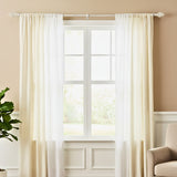 Baroque Wood Finial Extendable Curtain Rod White 25MM (Hardware Included)