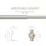 SS Typho Finial Extendable Curtain Rod SS 19MM (Hardware Included)