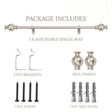 SS Typho Finial Extendable Curtain Rod SS 19MM (Hardware Included)