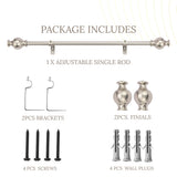 SS Typho Finial Extendable Curtain Rod SS 19MM (Hardware Included)