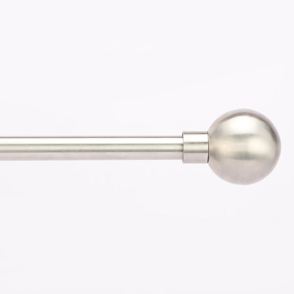 SS Ball Finial Extendable Curtain Rod SS 19MM (Hardware Included)