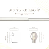 SS Ball Finial Extendable Curtain Rod SS 19MM (Hardware Included)