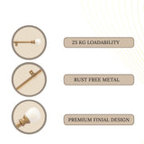 Marble Ball Finial Extendable Curtain Rod Gold 19MM (Hardware Included)
