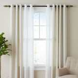 Wood Bud Finial Extendable Curtain Rod Black 19MM (Hardware Included)