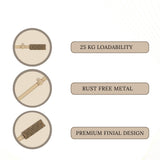 Scarred Wood Finial Extendable Curtain Rod Beige 19MM (Hardware Included)