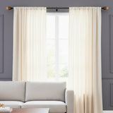 Rustic Drum Wooden Finial Extendable Single Curtain Rod Black 19MM (Hardware Included)
