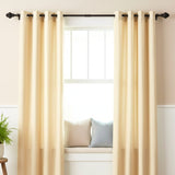 Epitome Wood Finial Extendable Curtain Rod Black 19MM (Hardware Included)