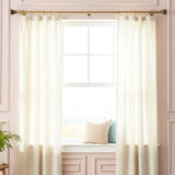 Tapered Natural Wooden Finial Extendable Single Curtain Rod Gold 19MM (Hardware Included)