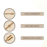 Golden Matte Finial Extendable Single Curtain Rod Gold 19MM (Hardware Included)