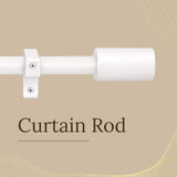 WHITE MATTE FINIAL EXTENDABLE CURTAIN ROD WHITE 19MM (HARDWARE INCLUDED)