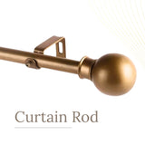 GOLD BALL FINIAL EXTENDABLE CURTAIN ROD GOLD 19MM (HARDWARE INCLUDED)