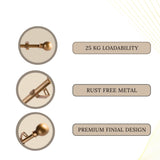 GOLD BALL FINIAL EXTENDABLE CURTAIN ROD GOLD 19MM (HARDWARE INCLUDED)