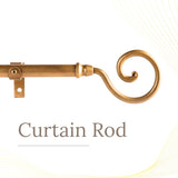 SPIRAL METAL FINIAL EXTENDABLE CURTAIN ROD GOLD 19MM (HARDWARE INCLUDED)