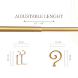 SPIRAL METAL FINIAL EXTENDABLE CURTAIN ROD GOLD 19MM (HARDWARE INCLUDED)