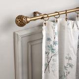 PERFORATED GOLD METAL FINIAL EXTENDABLE CURTAIN ROD GOLD 19MM (HARDWARE INCLUDED)