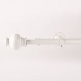 WHITE TYPHO FINIAL EXTENDABLE DOUBLE CURTAIN ROD WHITE 19MM (HARDWARE INCLUDED)