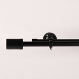 BLACK MATTE FINIAL EXTENDABLE DOUBLE CURTAIN ROD BLACK 19MM (HARDWARE INCLUDED)