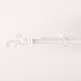 REGAL METAL FINIAL EXTENDABLE DOUBLE CURTAIN ROD WHITE 19MM (HARDWARE INCLUDED)