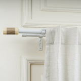 Marble & Wood Blend Finial Extendable Double Curtain Rod White 19MM (Hardware Included)