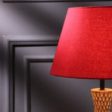 Textured Lamp With Red Shade