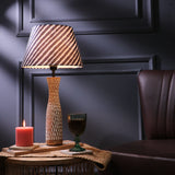 Textured Lamp With Striped Shade