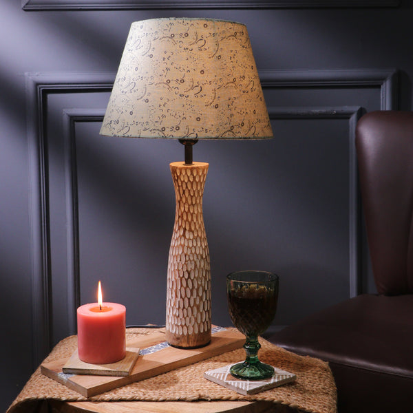 Textured Lamp With Pastel Green Shade