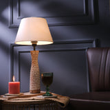 Textured Lamp With White Shade