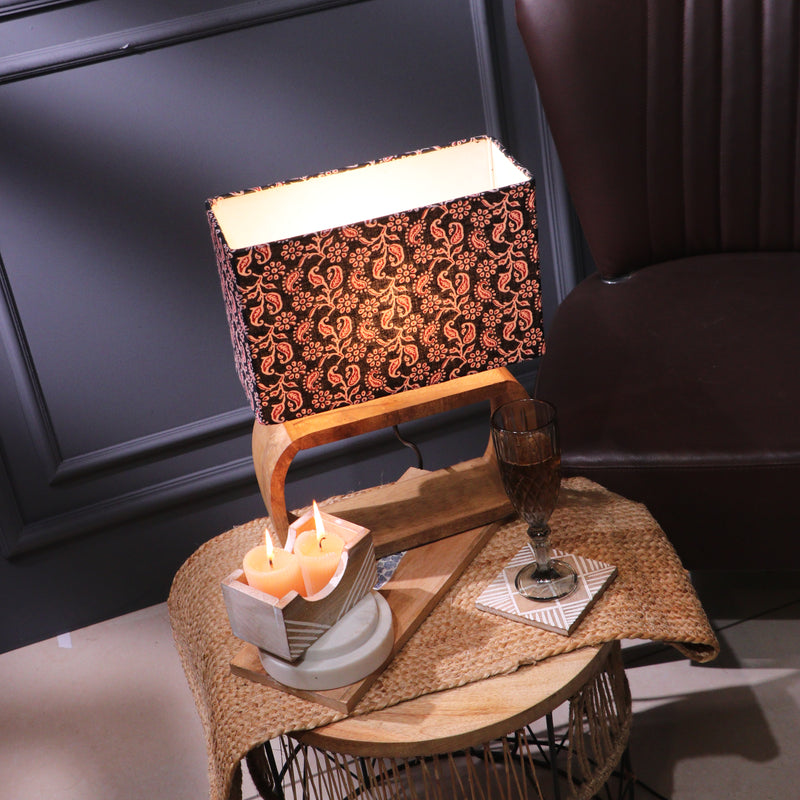 Rectangular Lamp With Traditional Black Shade