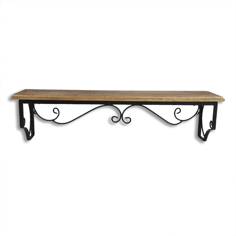 Wooden Shelf With Iron Frame