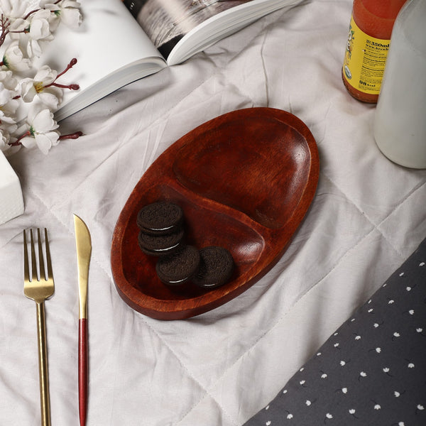 Wooden Portion Platter- Burnt Wood