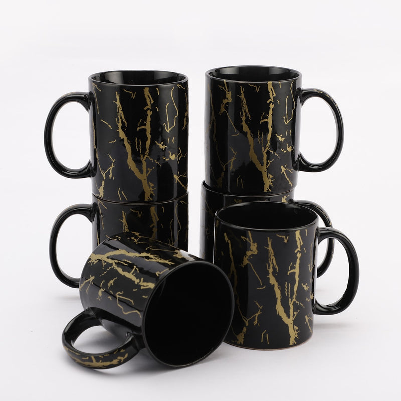 Ceramic Baroque Coffee Mug - Set  Of 6