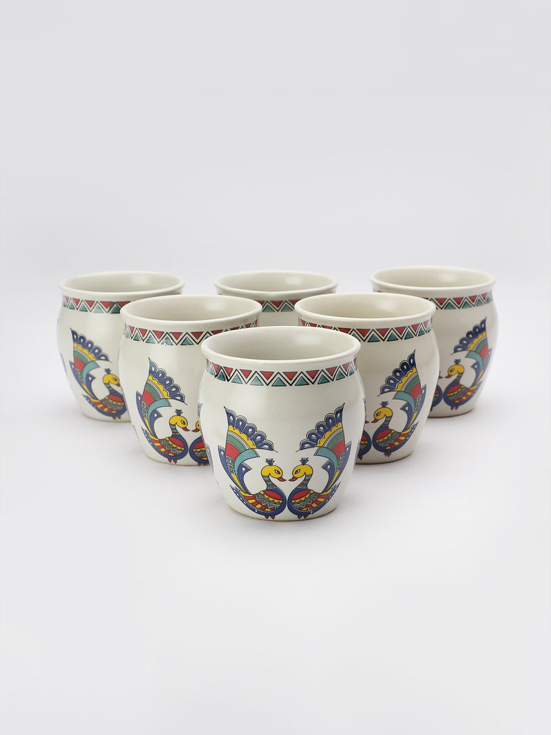 Ceramic Kullad- Peacock(Set of 6)