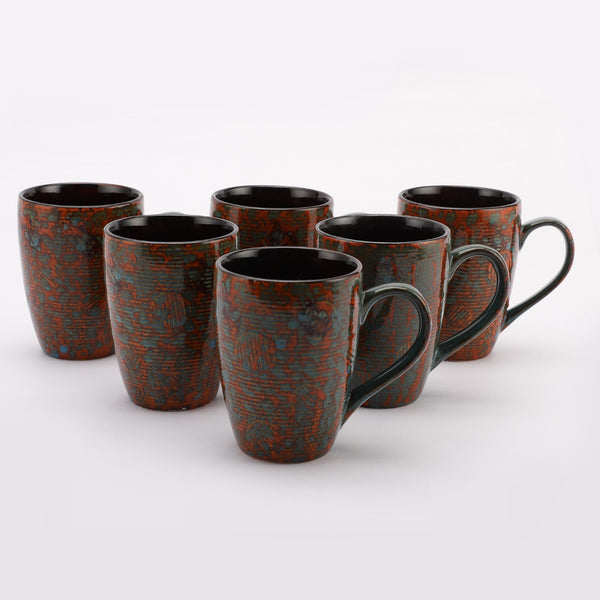 Ceramic Splatter Coffee Mug- Set Of 6