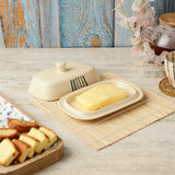 Beige Ceramic Butter Dish