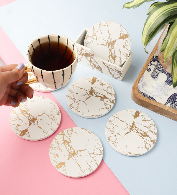 Wooden Texture Coaster- Set of 6