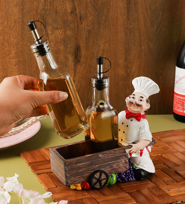 Ceramic Carrier Chef Condiment Set