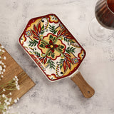 Bloom Platter With Handle- Red