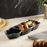 Abstract Ceramic Platter- Royal Blue