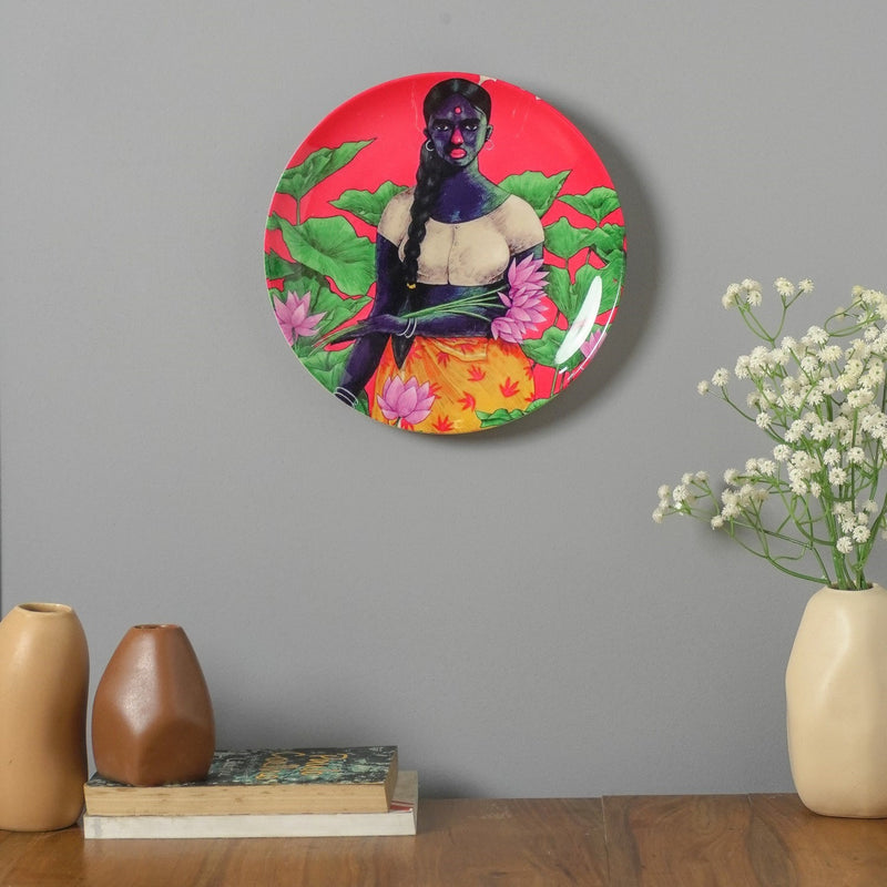 Beautiful Lotus Lady Wall Plate